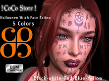 ! CoCo Store ! - Halloween Witch Face Tattoo - 5 Colors [BOM]