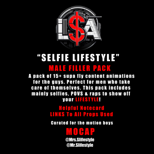 L$A - "SELFIE LIFESTYLE" MALE FILLER PACK