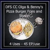 -MEOW- Textures -DFS CC Olga & Benny's Pizza Burger Fries and Shake