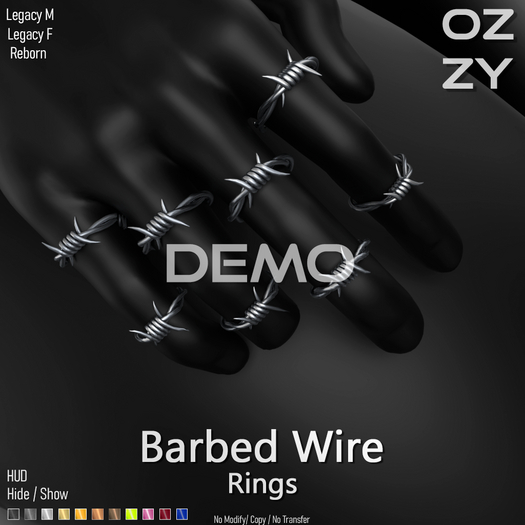 OZZY DEMO - Barbed Wire Rings - FATPACK