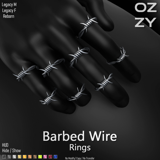 OZZY - Barbed Wire Rings - FATPACK