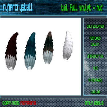 Second Life Marketplace - CyberCrystall - Tail Pack Full Sculps + HUD