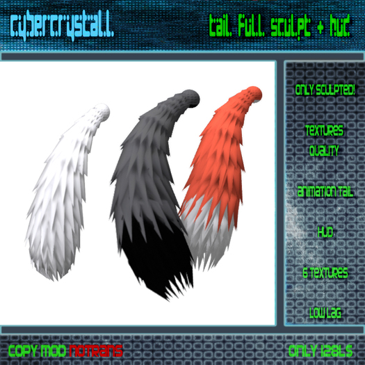 Second Life Marketplace - CyberCrystall - Tail Pack Full Sculps + HUD
