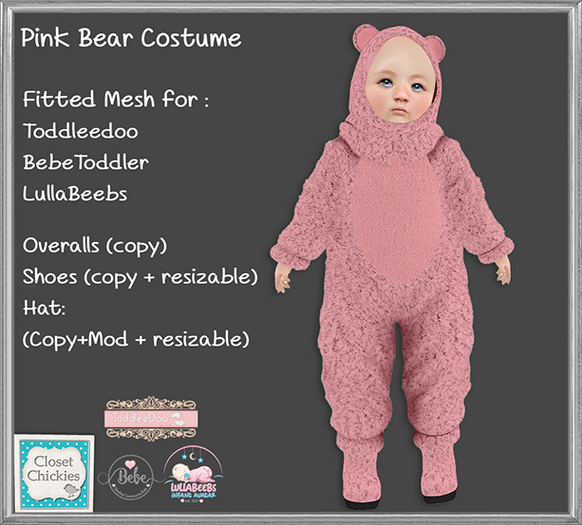 *CC* Pink Bear Costume FITTED  (TDB/LB/BBT)