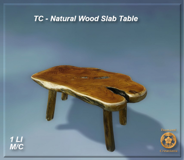 TC - Natural Wood Slab Table