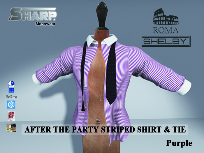 Sharp Shelby Roma ATP shirt and tie Purple