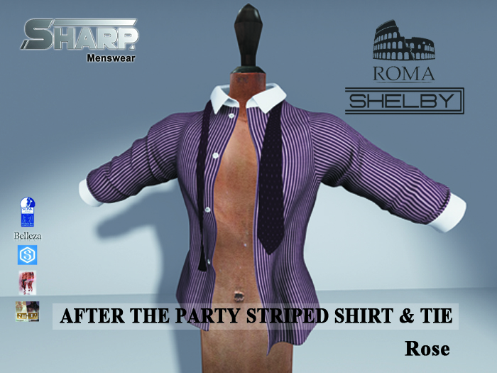 Sharp Shelby Roma ATP shirt and tie Rose