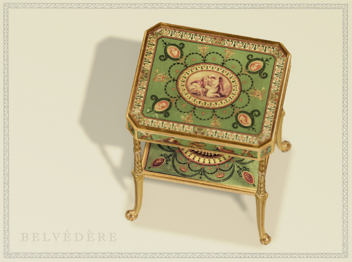 BELVEDERE - George III polychrome-painted occasional table