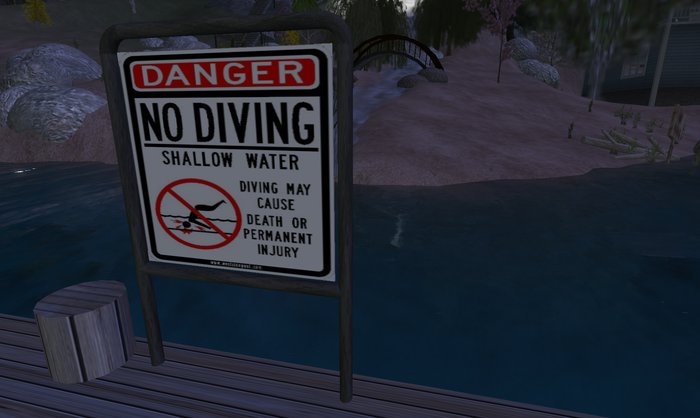 No diving sign