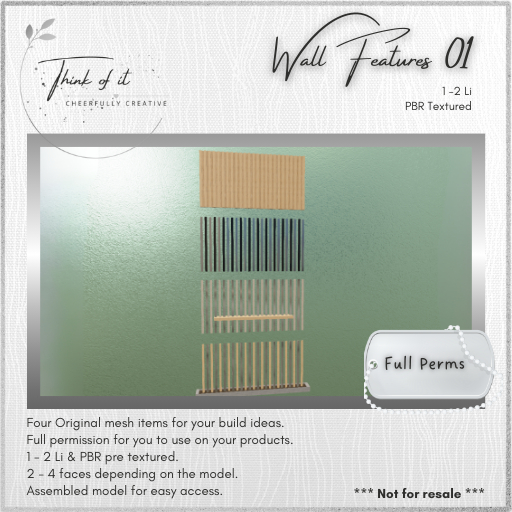 {ToI} Wall Features 01 - Full Perms