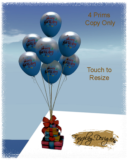 ~R~Birthday Festivities Blue Balloon Cluster COPY