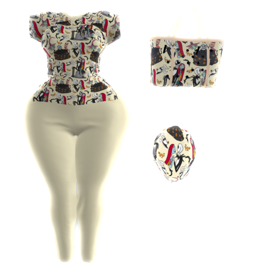 SH.  NIGHTMARES CHRISTMAS SCRUBS SET