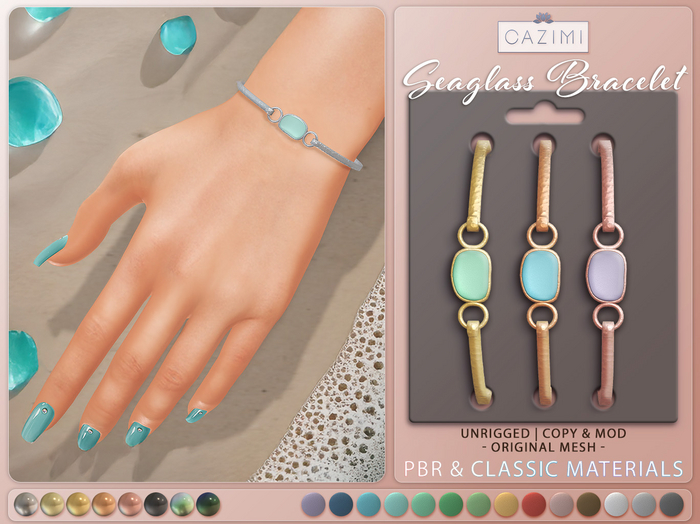 :CAZIMI: Seaglass Bracelet