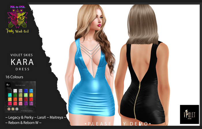 *Violet Skies* // Kara Satin Dress // Boxed