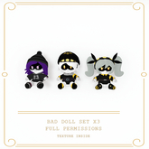 Full Perm Bad Doll Set of 3