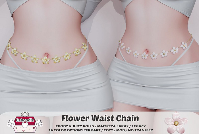 Caboodle - Flower Waist Chain - Black