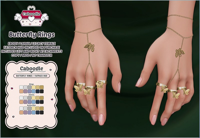Caboodle - Butterfly Rings - Fatpack