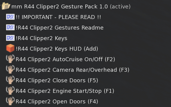 mm R44 Clipper2 Gesture Pack GIFT