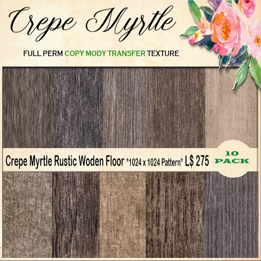 Crepe Myrtle Rustic Wood Floor