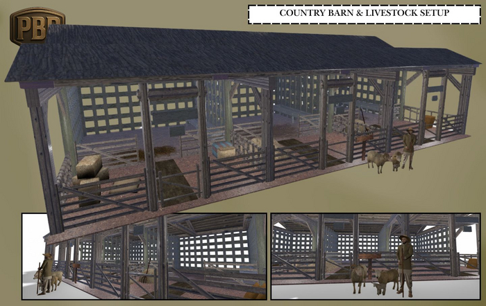 Country Barn & Livestock Setup