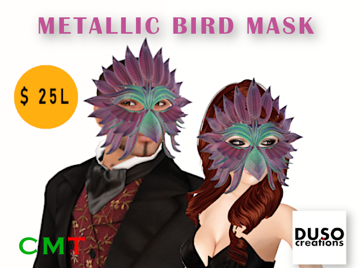 DUSO Creations Metallic Bird Mask