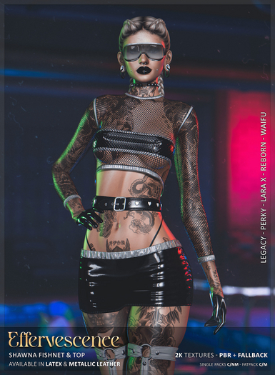 EF - Shawna Fishnet & Top - Metallic Leather - METALLIC PACK