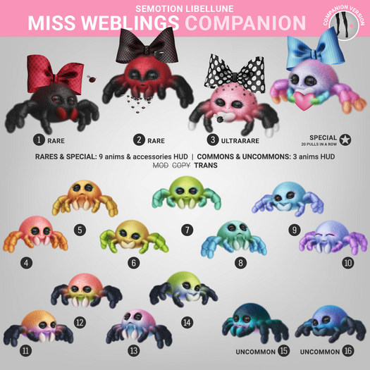 SEmotion Libellune Miss Weblings Companion RARE 01