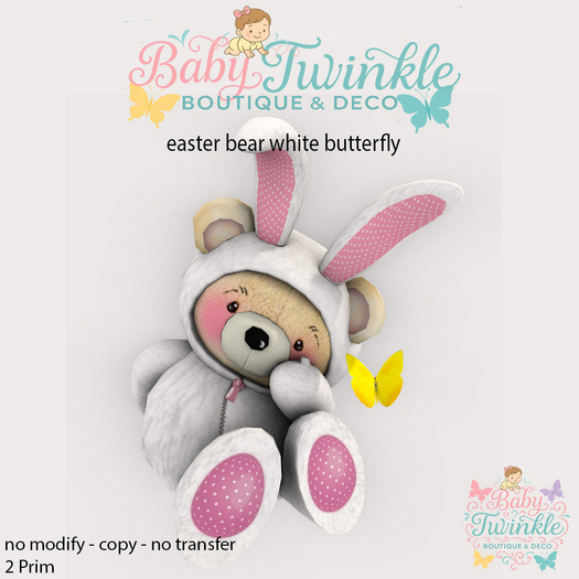 ZLD easter bear white butterfly