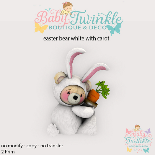 ZLD easter bear white with carot