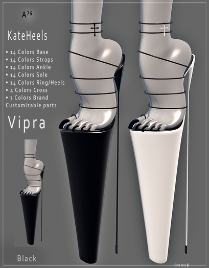 : A75 : Kate Heels  Color Black