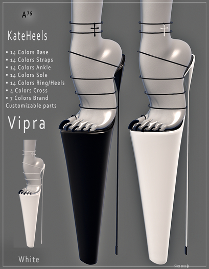 : A75 : Kate Heels  Color White