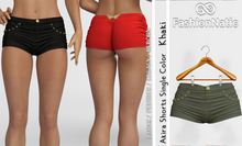 Shorts Akira Khaki - Reborn, Waifu, Legacy, LaraX, PetiteX FashionNatic