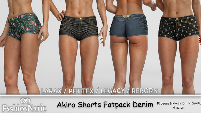 Shorts Akira Fatpack Denim - Jeans - Reborn, Waifu, Legacy, LaraX, PetiteX FashionNatic