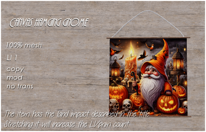 Canvas hanging gnome