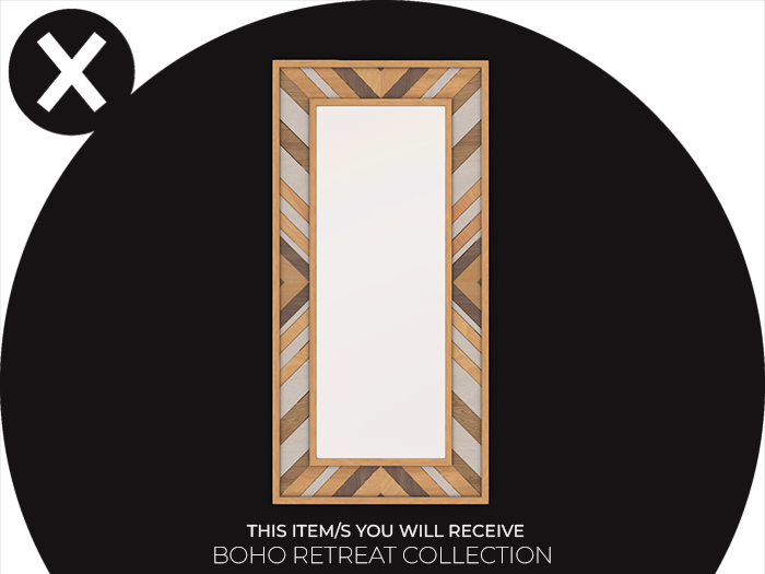BLACK NEST / Oasis Haven Chevron Inlay Mirror