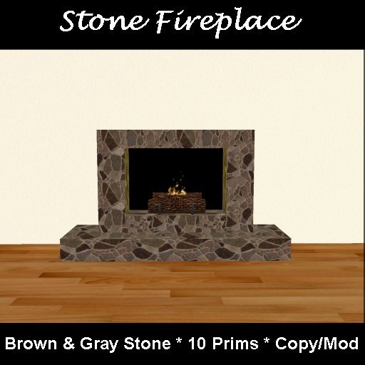 Contemporary Stone Fireplace Brown