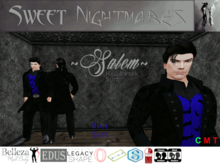 ~Sweet Nightmares~ Salem Halloween Suit {Blue Bats}