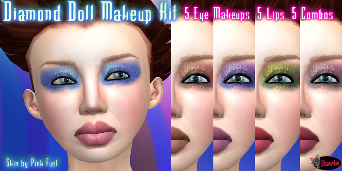 .:Glamorize:. Diamond Doll Makeup Kit - 5 Lips/Eyes/Combos