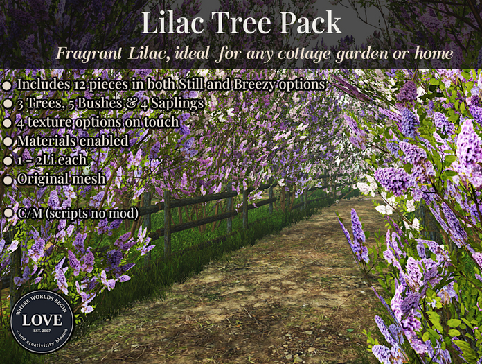 LOVE - LILAC TREE PACK - Texture Options
