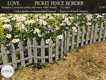 LOVE - PICKET FENCE BORDER 