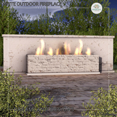 DD White Shabby Outdoor Fireplace
