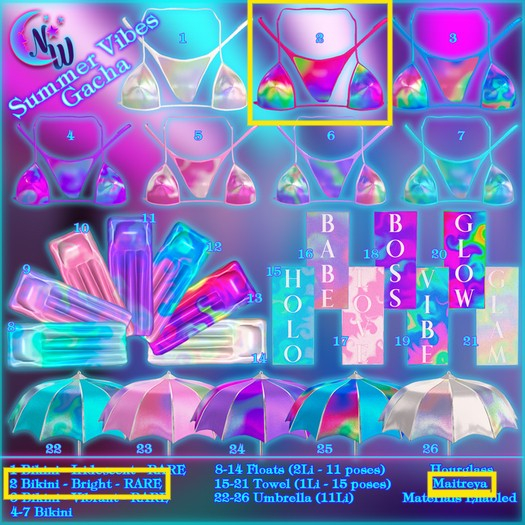 2. *NW* Summer Vibes - Bikini - Bright - Mait - RARE