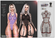:: PROVOCATIVE :: Scarlet Harness Bodysuit Set (red harness) - Legacy / Maitreya / Reborn / Kupra