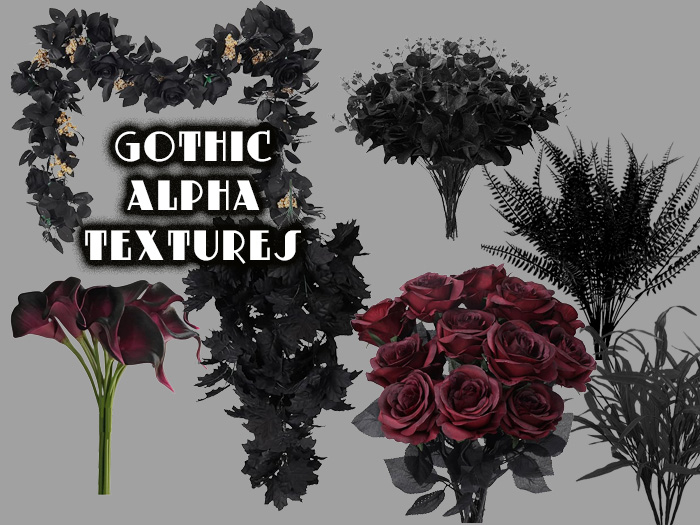 Romantic Gothic Garden Plants - ALPHA TEXTURES