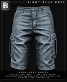[BB] Jason Cargo Shorts - Light Blue Grey