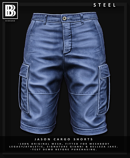 [BB] Jason Cargo Shorts - Steel