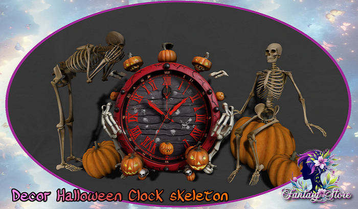 Fantasy Store Decor halloween clock skeleton