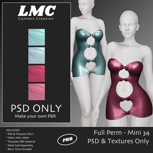 LMC PSD - Mini 34 - PBR & PSD & BLINN Textures ONLY !!!