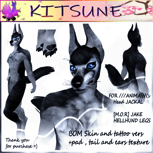 {KITSUNE} MONOCHROME JACKAL SKIN
