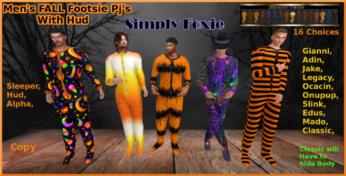 Men's FALL Footsie Pj's With Hud (Boxed) ADD